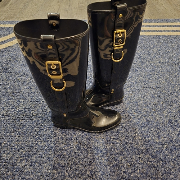 Coach Rubber Rain Boots - Picture 1 of 7